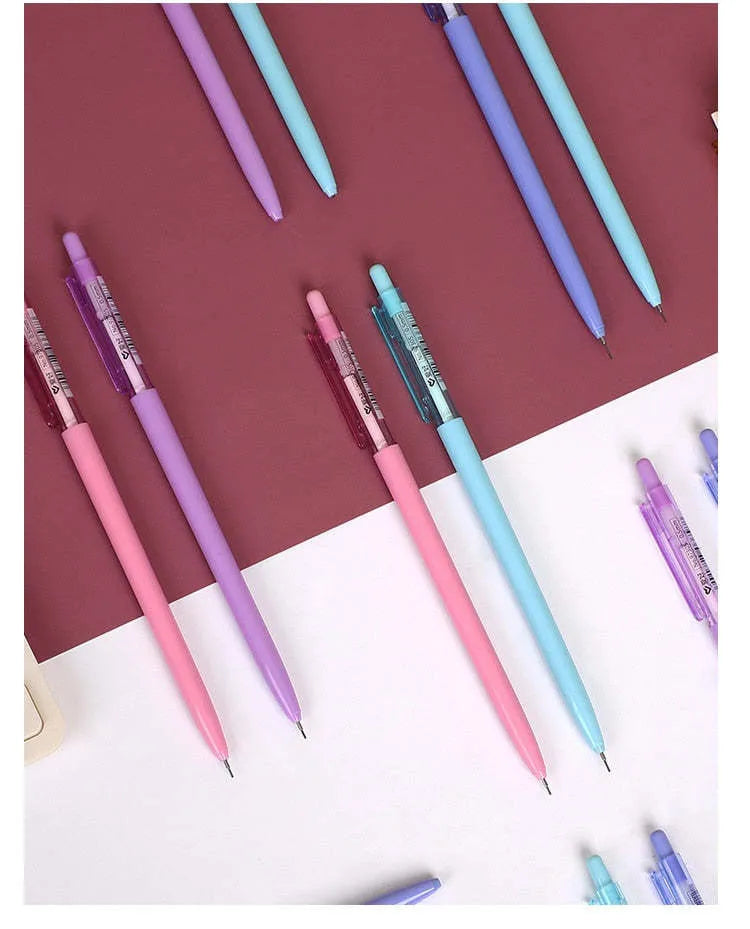 Macron Morandi mechanical pencil set, 8 plastic pencils, 0.5mm and 0.7mm lead, 153mm length, 4 colours