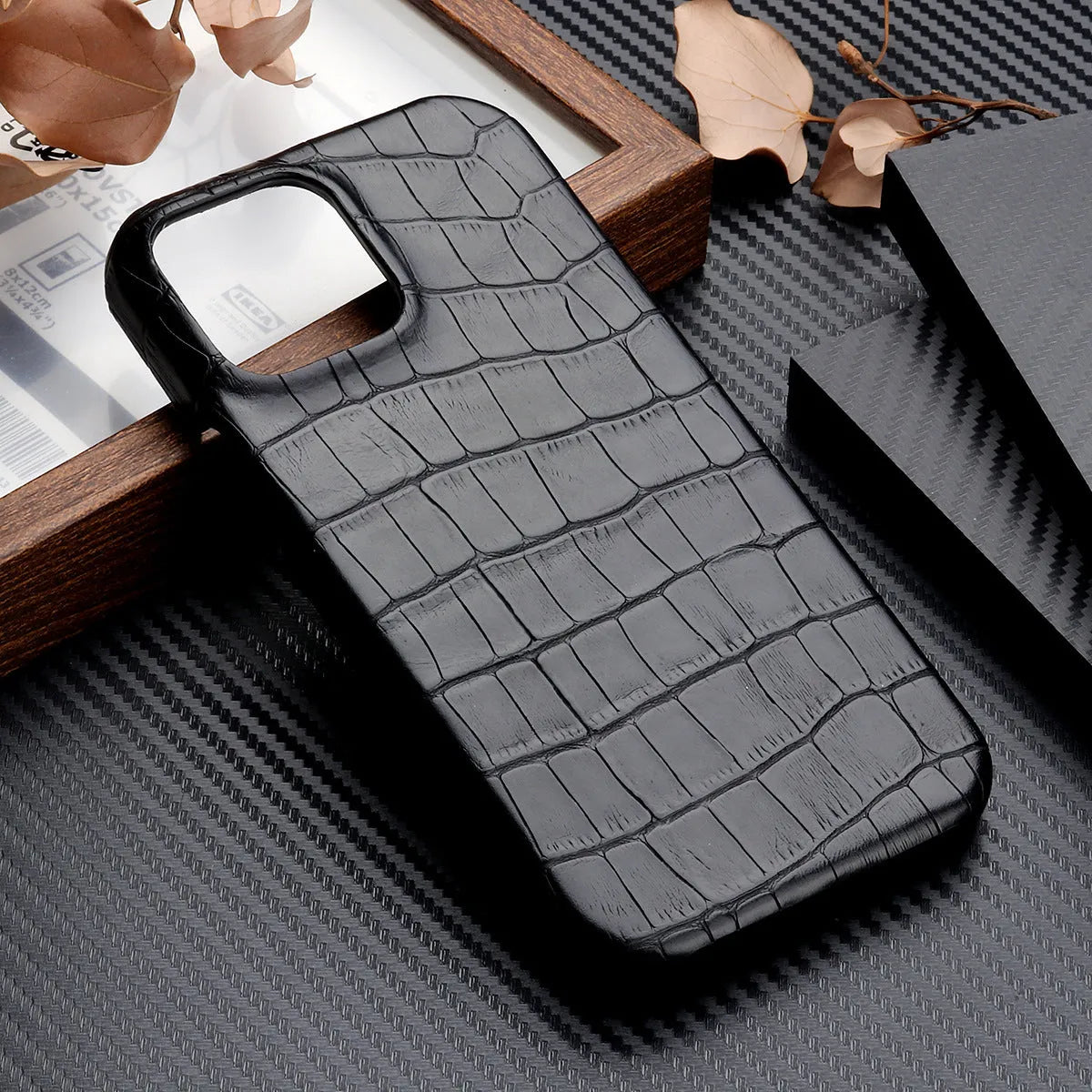 Leather Grain Oil Edge Leather Phone Case for iPhone 14 13 12 11 Series XS Max XR, PC+PU Protective Cover in Black Green Blue Yellow