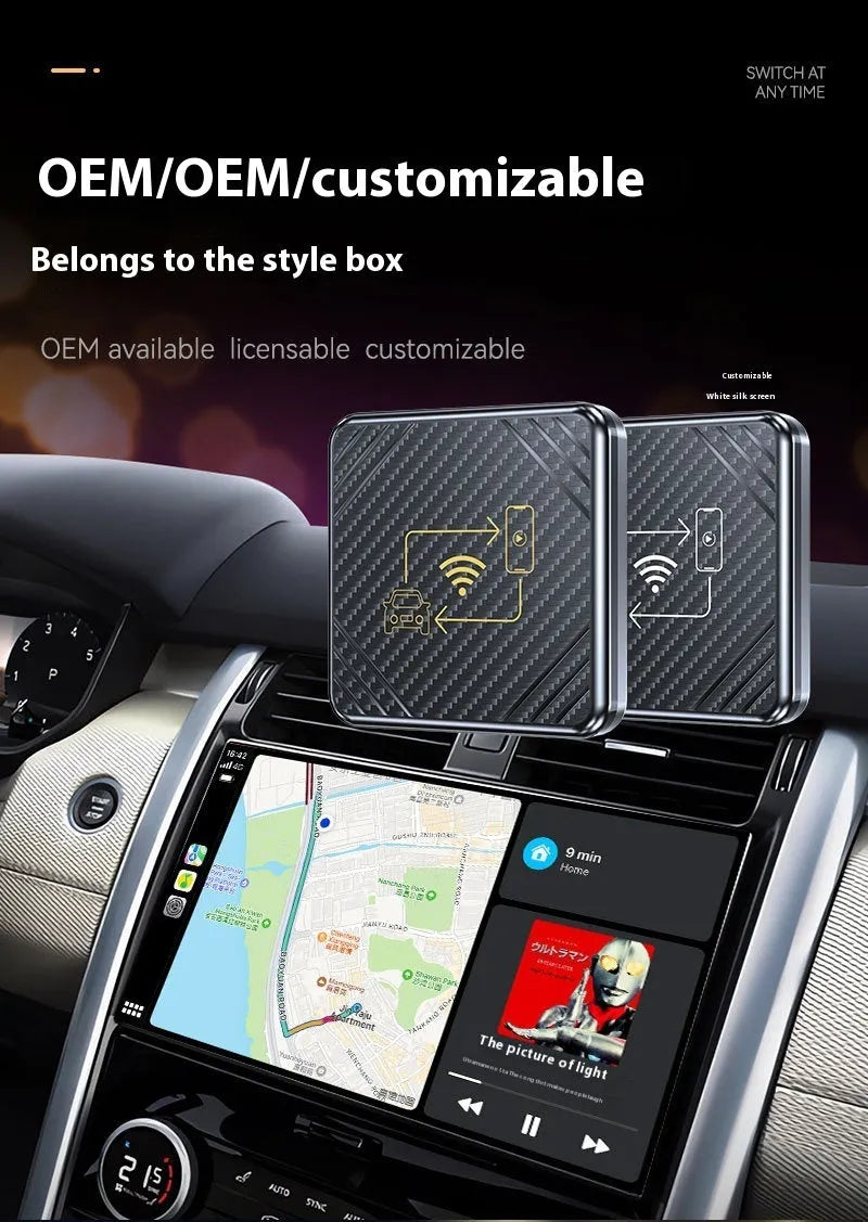 Wireless CarPlay and Android Auto adapter box for car USB interface connection