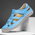 Women's low-top casual sandals with Velcro straps and a round toe in a solid colour.