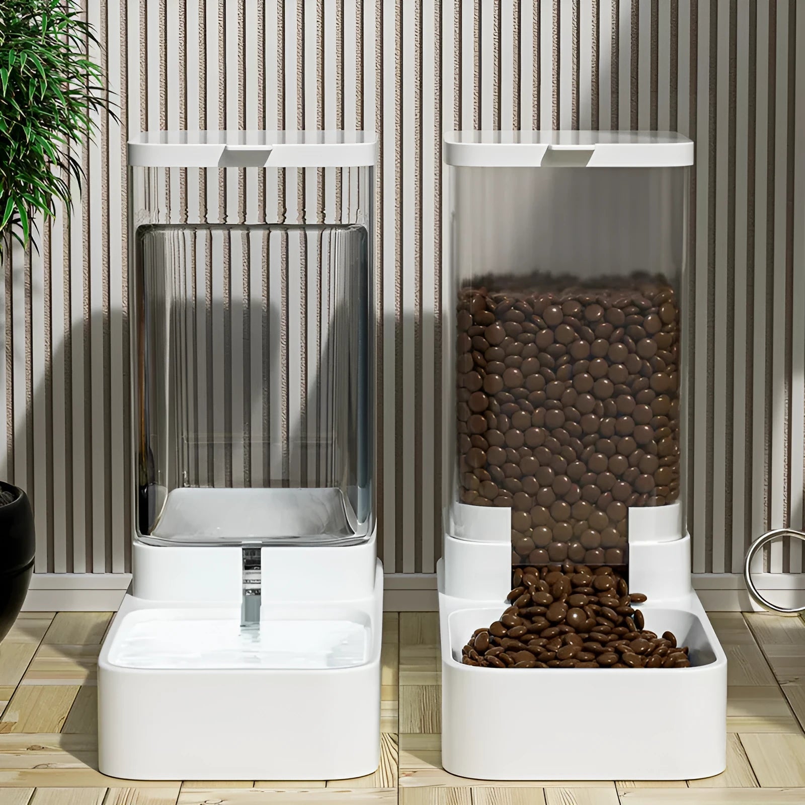Plastic cat and dog water dispenser automatic feeder with large capacity see-through design 38l