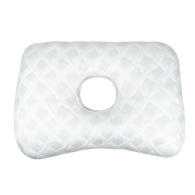 Single hole ear pillow for beauty salon treatments with detachable covers