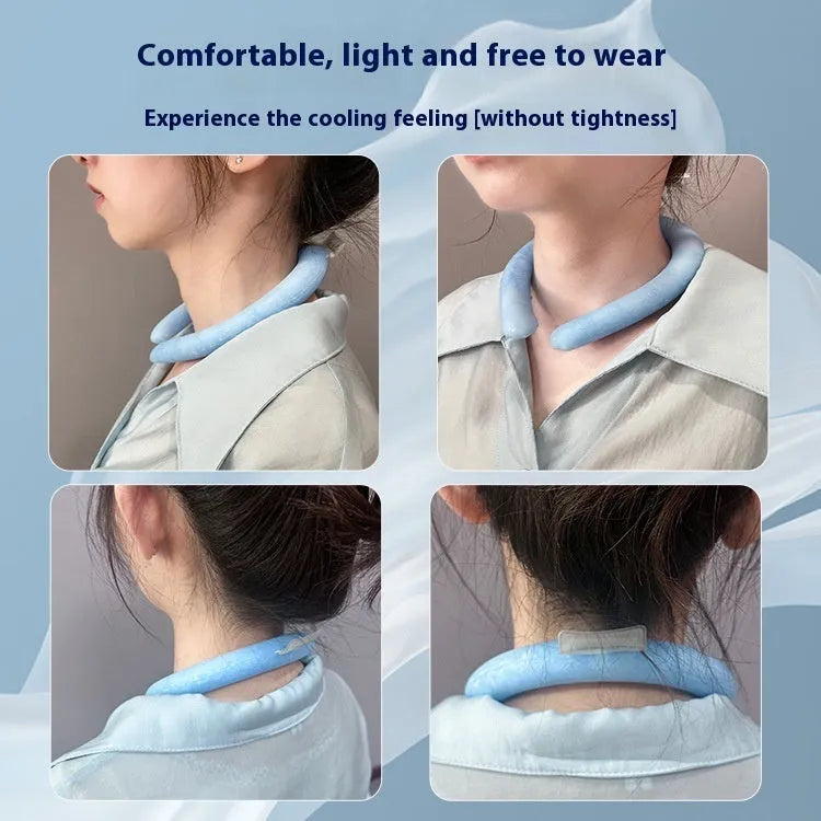 PVC cooling neck ice ring in halter design for outdoor sports heatstroke prevention