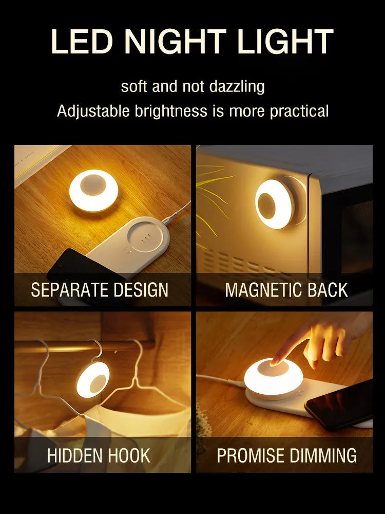 White touch dimming table lamp model VN003 with 3000K warm light, 600mAh battery, compact 215x80x45mm size