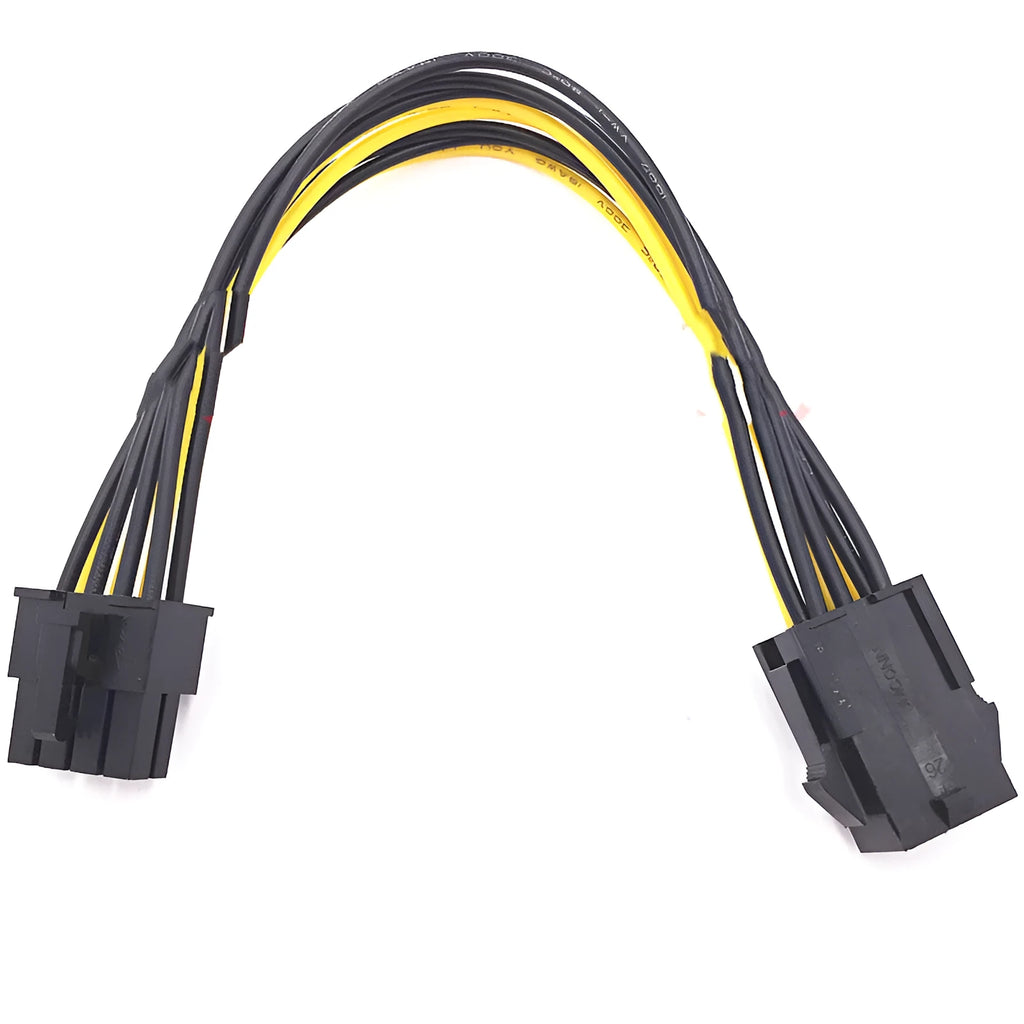 6-pin to 8-pin PC power extension cable measuring 20cm in length