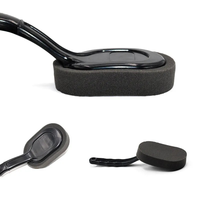 Car tire waxing brush with long handle and polyester sponge, 29 x 9 x 3 cm