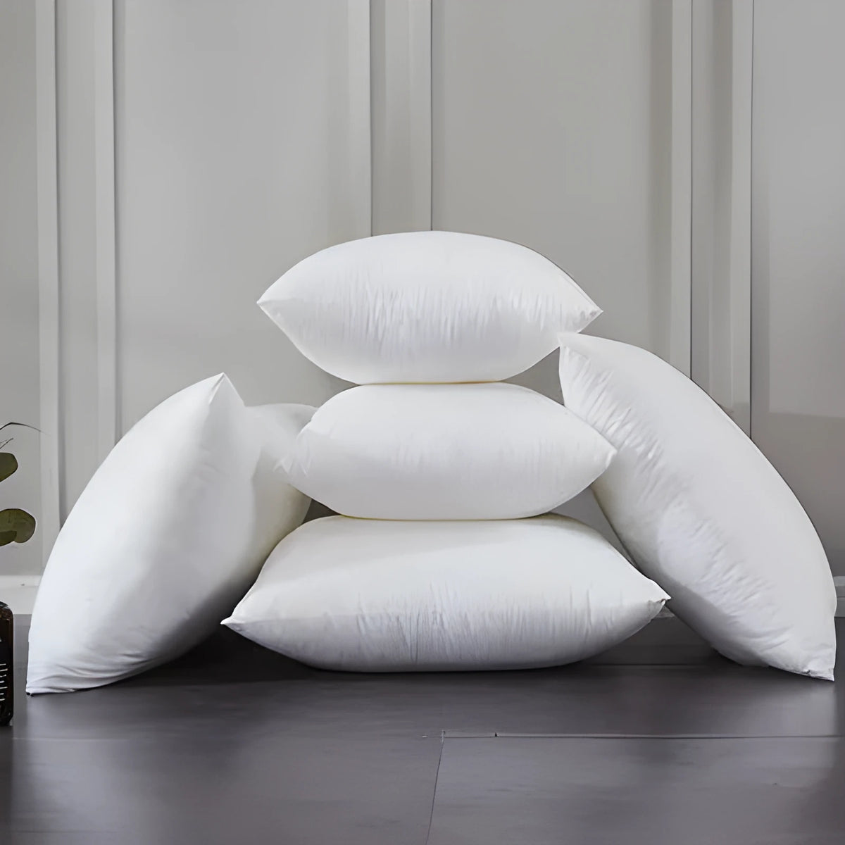White cotton throw pillow sofa cushion insert with detachable pillowcase, sizes 35x55cm to 75x75cm