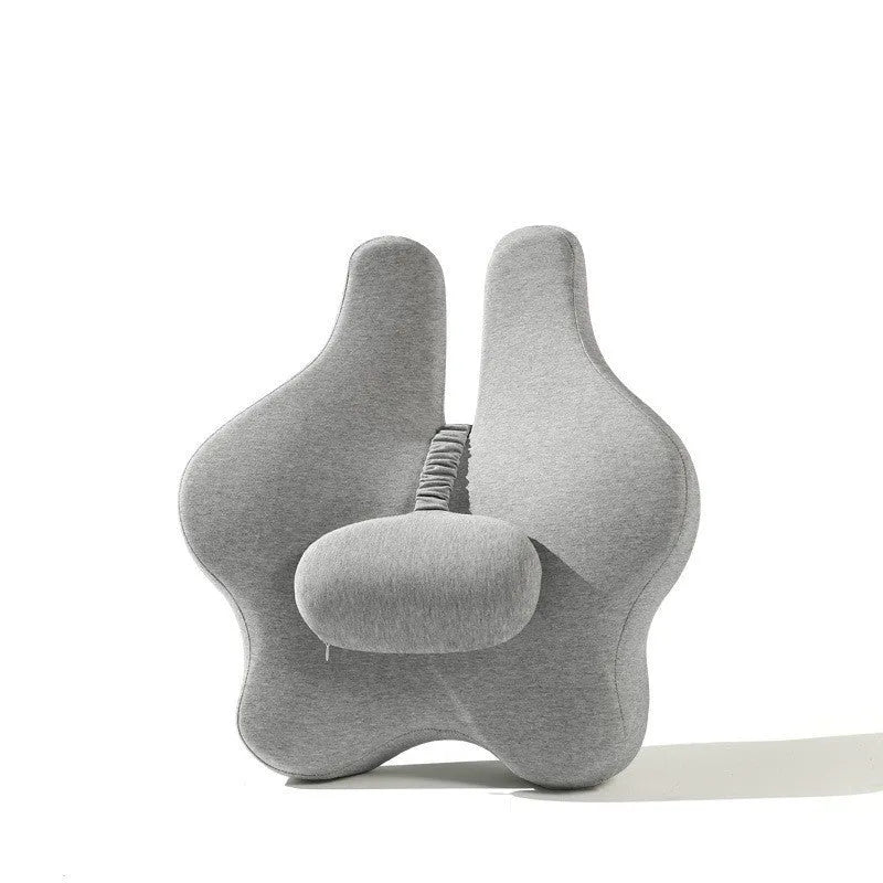 Adjustable memory foam car lumbar support cushion in solid colour.