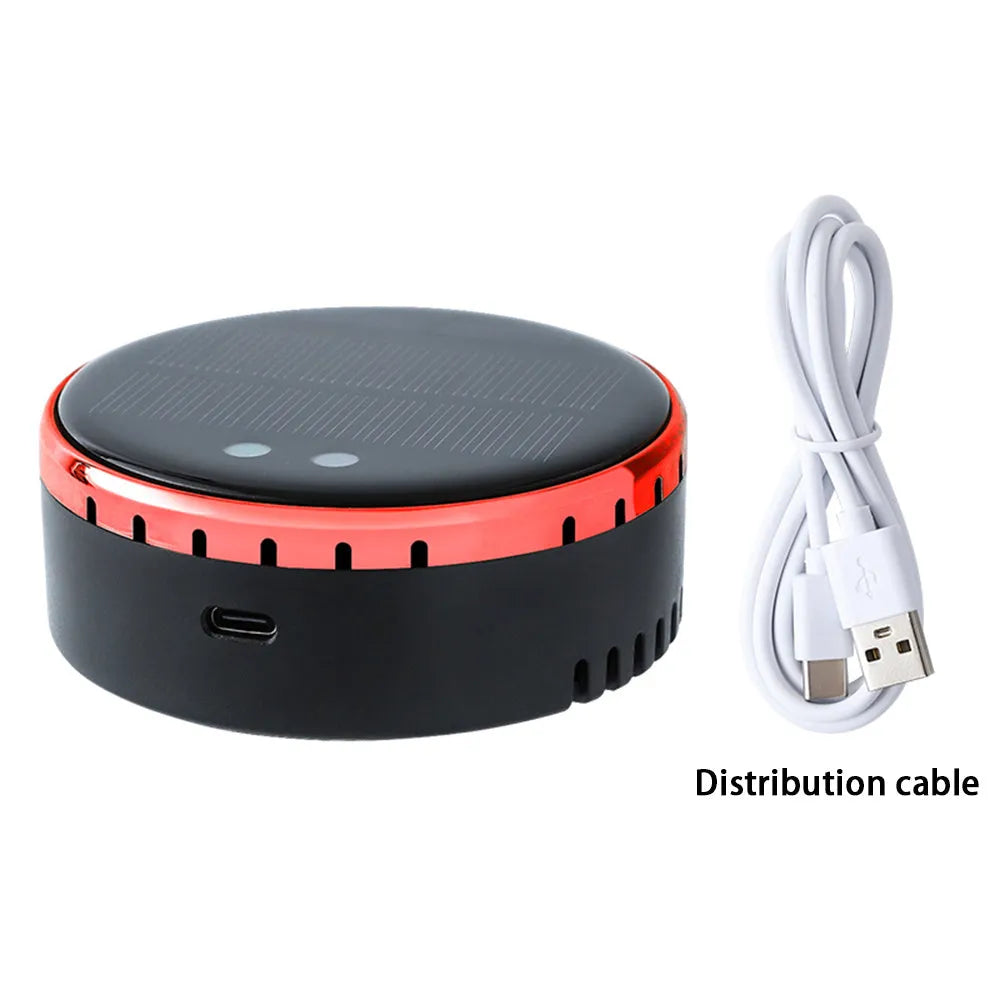 Solar-powered car air humidifier mounted on a vehicle vent in black, gold, or red.