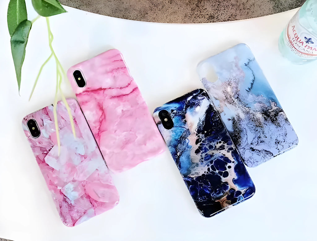 Colourful stone pattern design on a soft back cover for iPhone