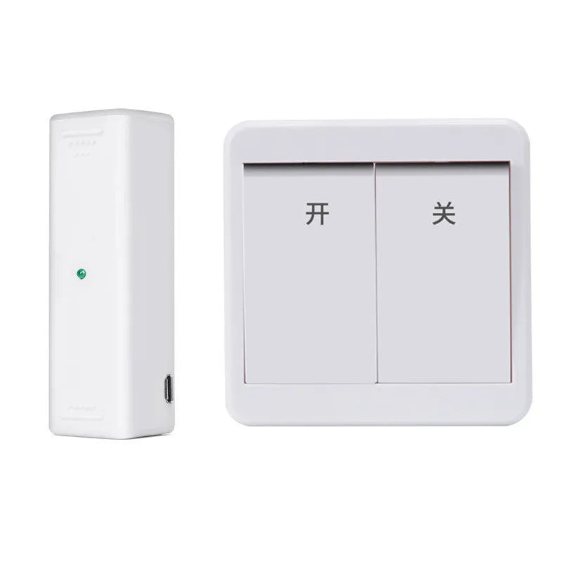 Wireless voice control light switch with remote and wall panel in white or gold finish