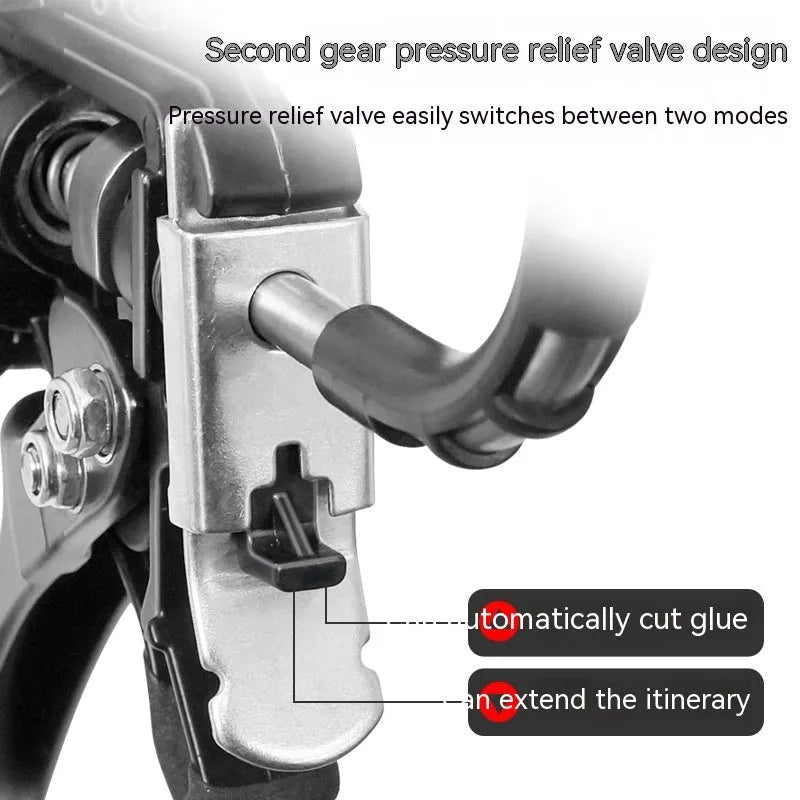 Aluminium alloy automatic adhesive breaking glass glue gun with 13 bearing structure.