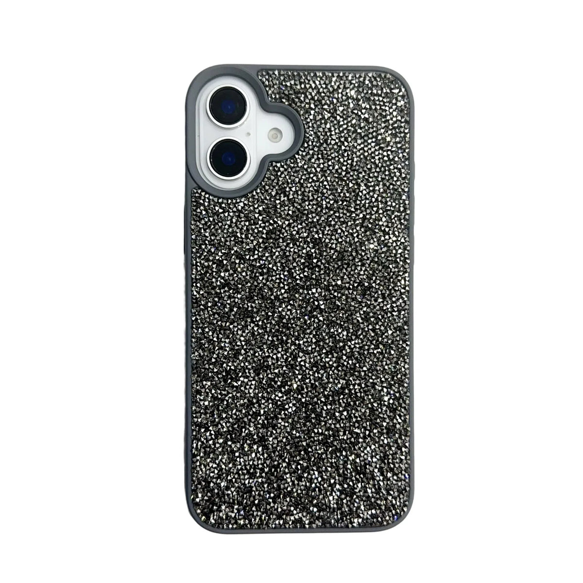 Full diamond handmade phone case for iPhone 17 series in black, pink, light purple, gold, grey, or white