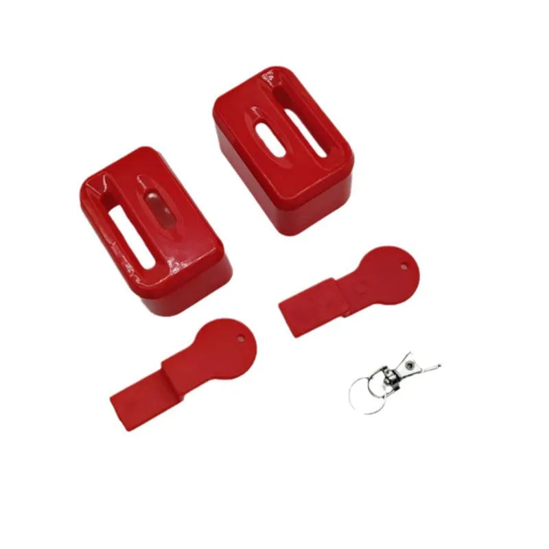 Black plastic seat belt buckle protective cover device for vehicle safety