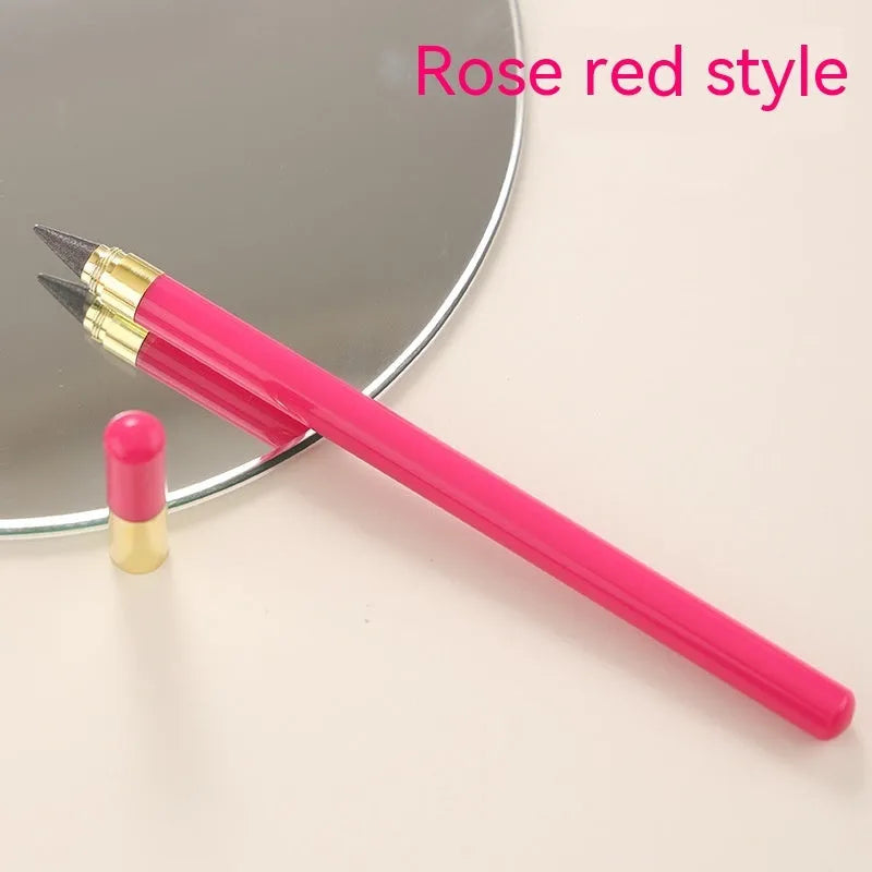 Acrylic transparent eternal pencil with alloy tip showing colour refill options