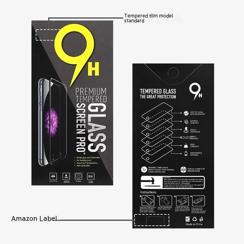 Black bare mold privacy tempered glass screen protector for iPhone, full-screen peep-proof film