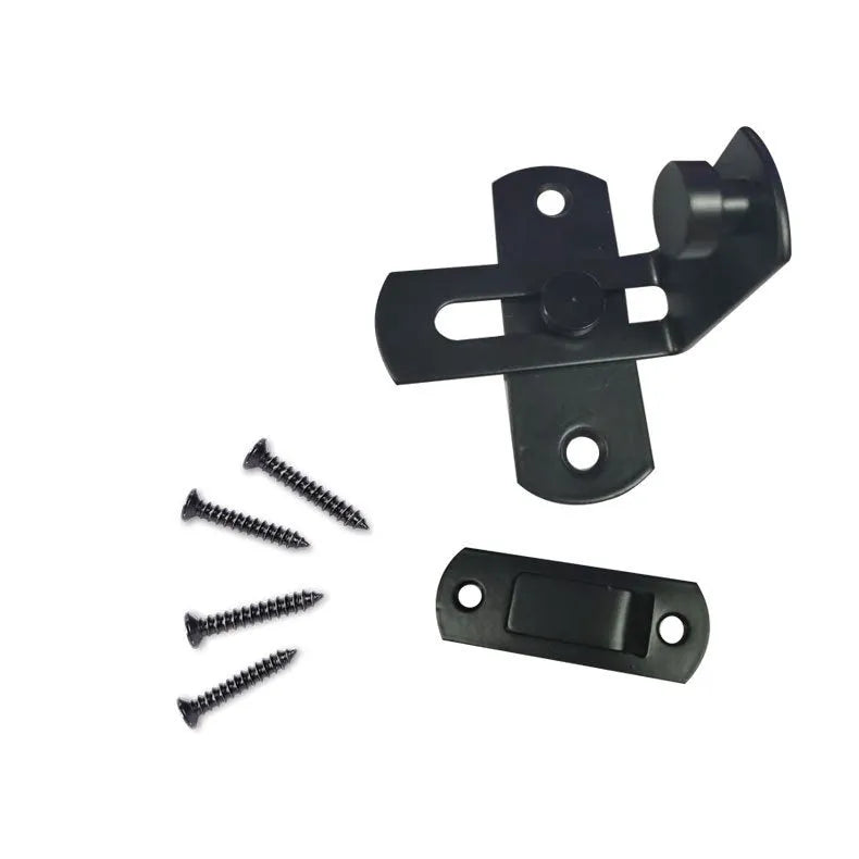 Warehouse sliding door lock with 90-degree black carbon steel hasp and stainless steel shackle for barn doors