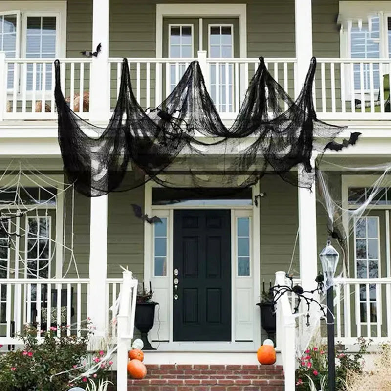 Black polyester gauze Halloween decoration stage background fabric 76cm×180cm