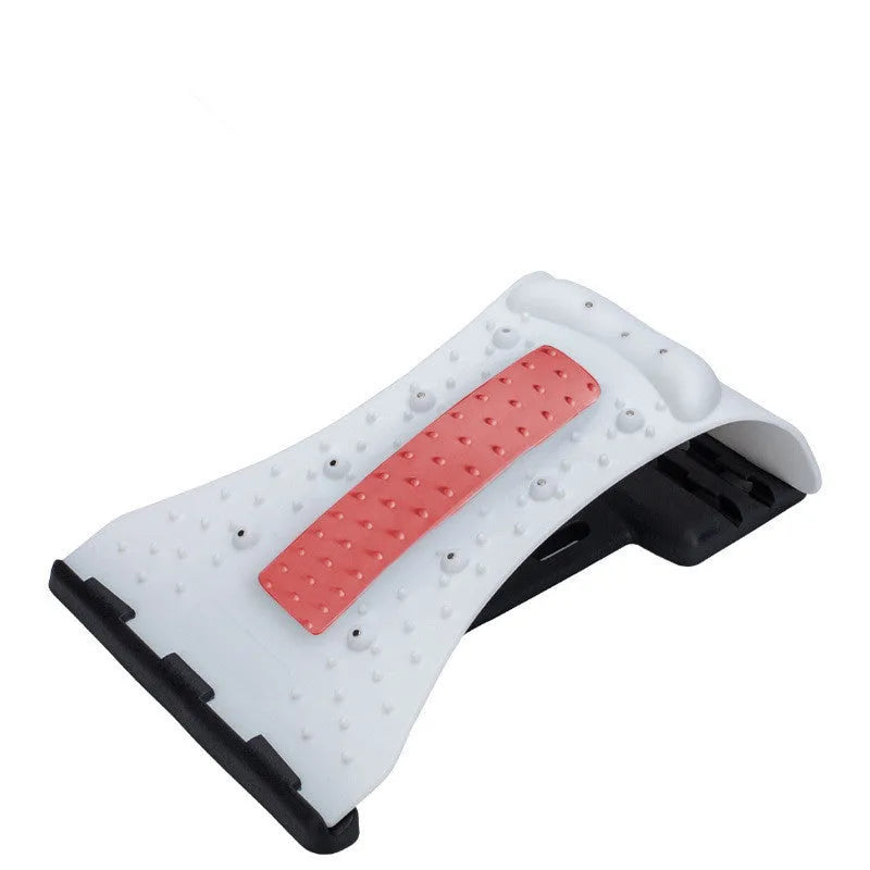 Arc-shaped acupuncture and magnetic therapy cervical spine stretcher model 628 in blue black NBR material on a flat surface