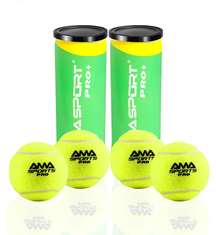 Three cage plate training tennis balls showing high elasticity construction in Cricket-PRO colour options