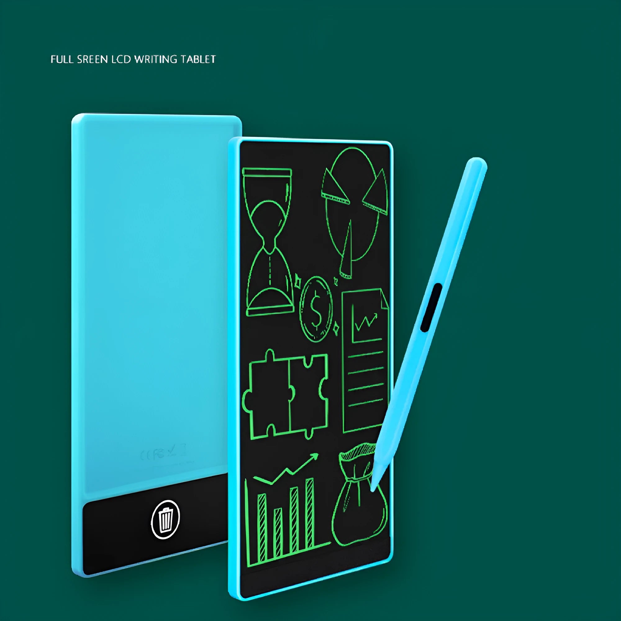 Blue student LCD handwriting board with 6.5 inch screen and stylus