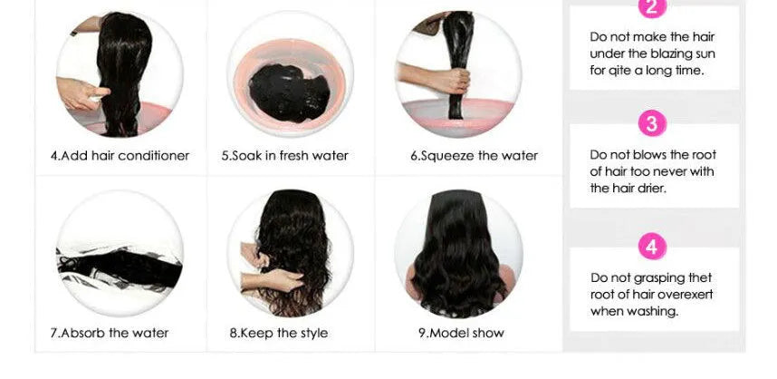Brazilian Water Wave headband human hair wig photo colour option for ladies
