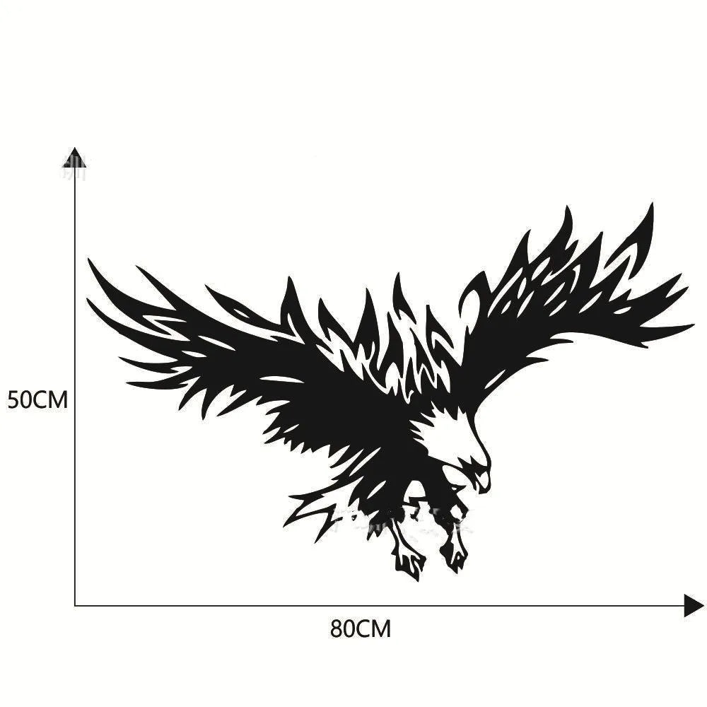 Self-adhesive eagle pattern hood sticker 80x50cm for car machine cover in black