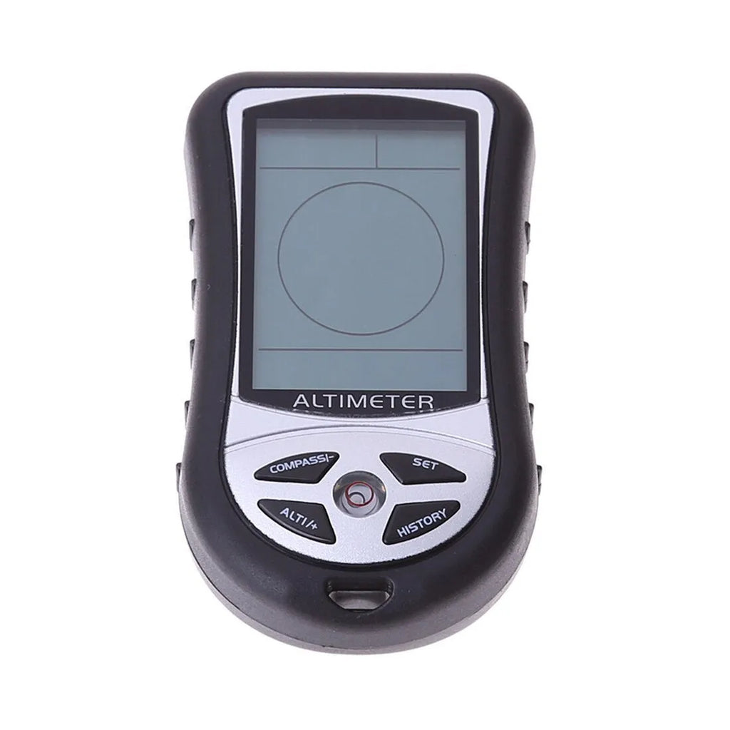 8-in-1 hand-held electronic altimeter with digital barometer, compass and thermometer, ABS body 90x50x20mm
