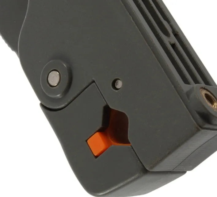 Rotary coax coaxial cable cutter tool stripper in black, 97mm tall, with adjustable depth dial on side