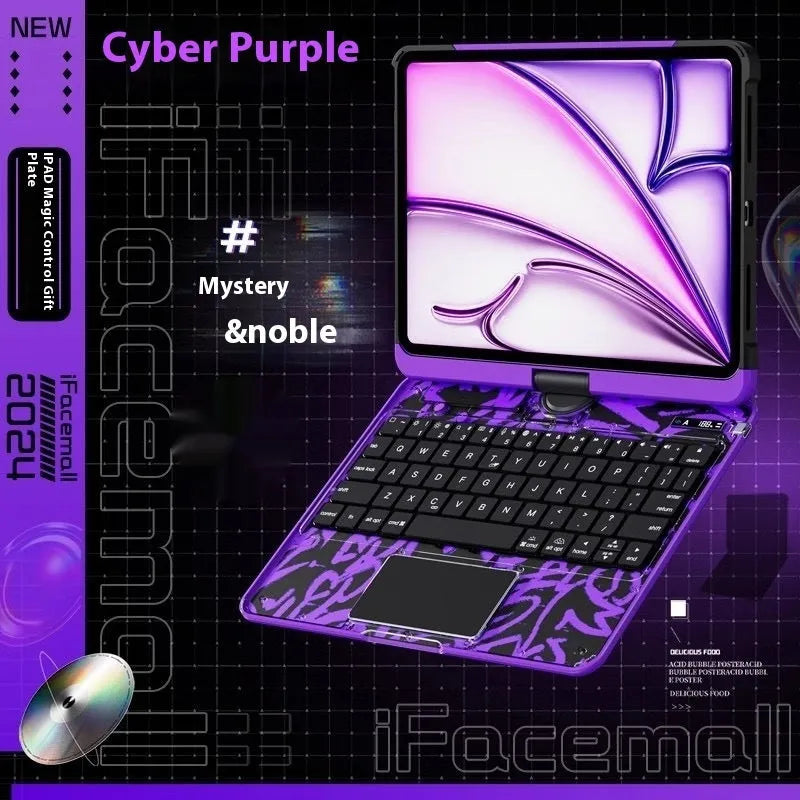 Blue iPad Pro 13-inch keyboard protective case with shockproof PC construction and mute function