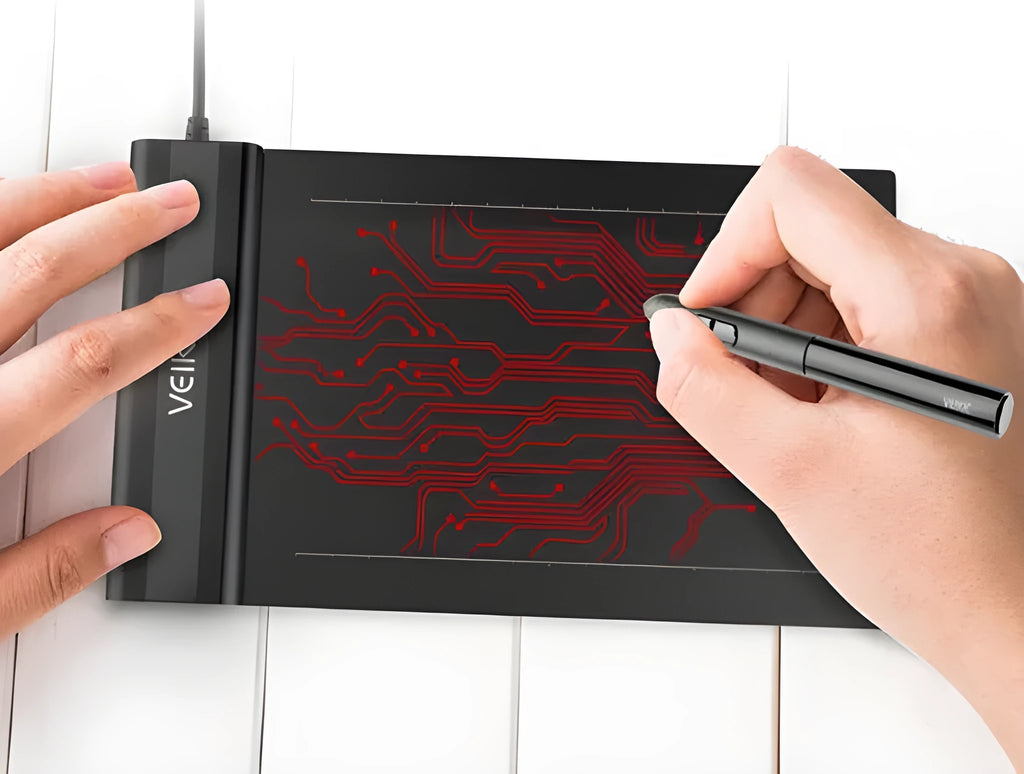 Black S640 graphics drawing tablet with 6x4 inch active area and battery-free P06 passive pen