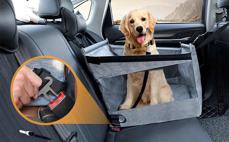 Oxford cloth dog crate in black colour with 49x49x38 cm dimensions and 49cm extension height