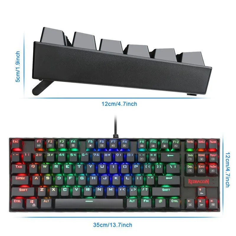 Monochrome luminous wired mechanical gaming keyboard set with green axis switches, aluminium alloy body, includes mouse and headphones