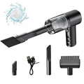 Black handheld portable car wireless vacuum cleaner with USB charging