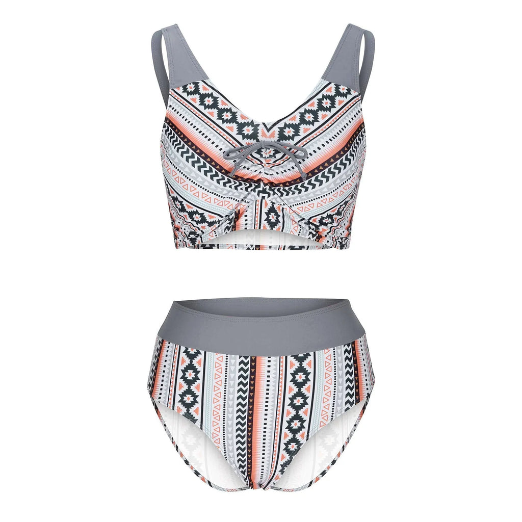Solid colour cross sling split swimsuit for women in polyester with briefs styling