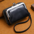 Ladies' 4-inch buckle coin purse with metal clip closure in various colours
