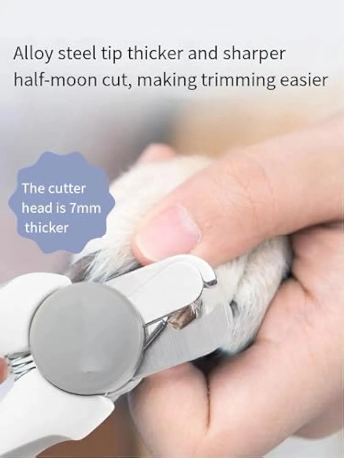 Blue heavy duty dog nail clippers with safety guard for large breed thick nails