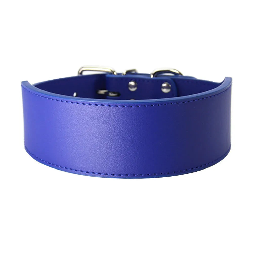 Fish-shaped leather dog collar for large dogs in multiple colours and sizes