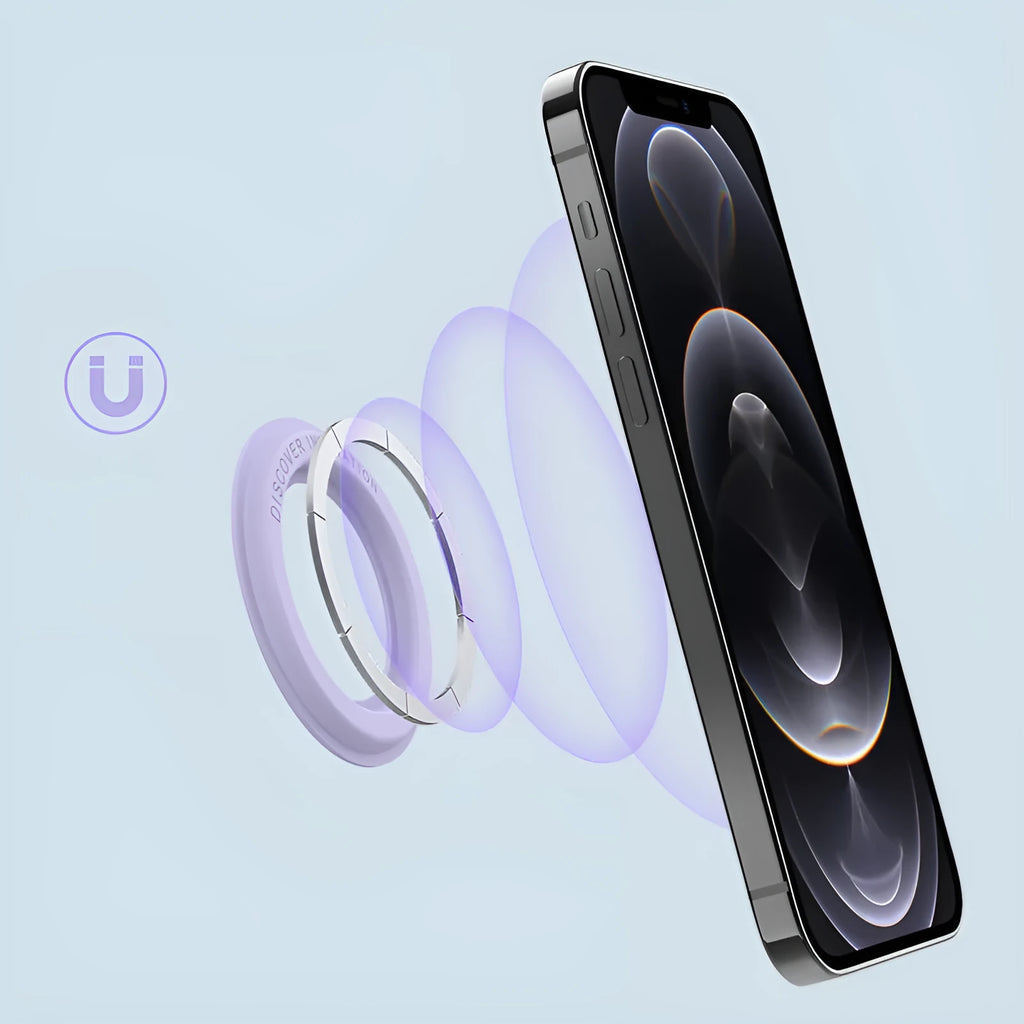 Magnetic ring mobile phone holder lazy bracket, model NKL02, single pack, for Apple Samsung wall or car use, four colours