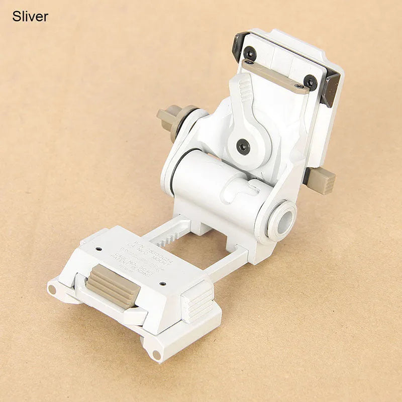 Metal alloy L4 G24 NVG helmet mount with OPS breakaway base in dark earth colour