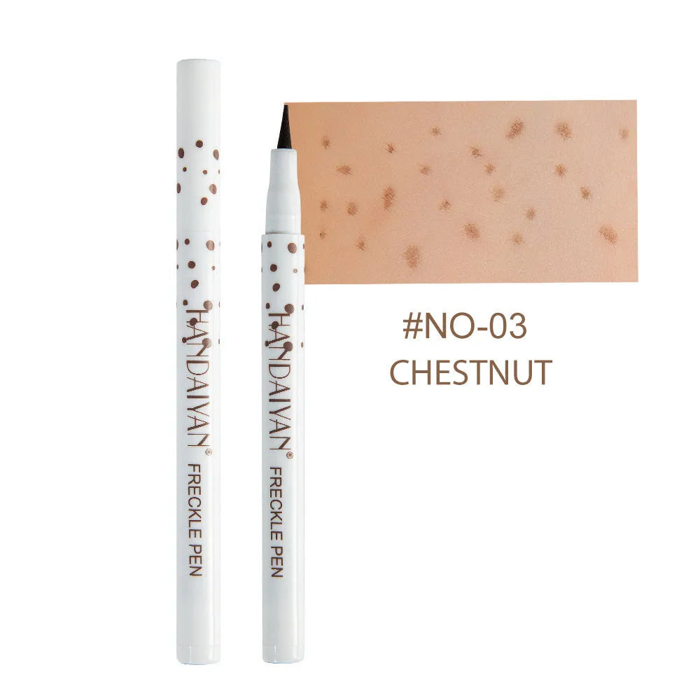 Dark brown waterproof freckle pen with precision tip for makeup application.