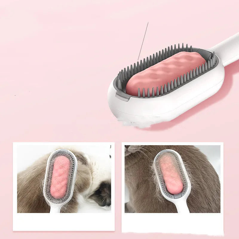 Green plastic pet grooming comb with disposable wipes for cats and dogs.