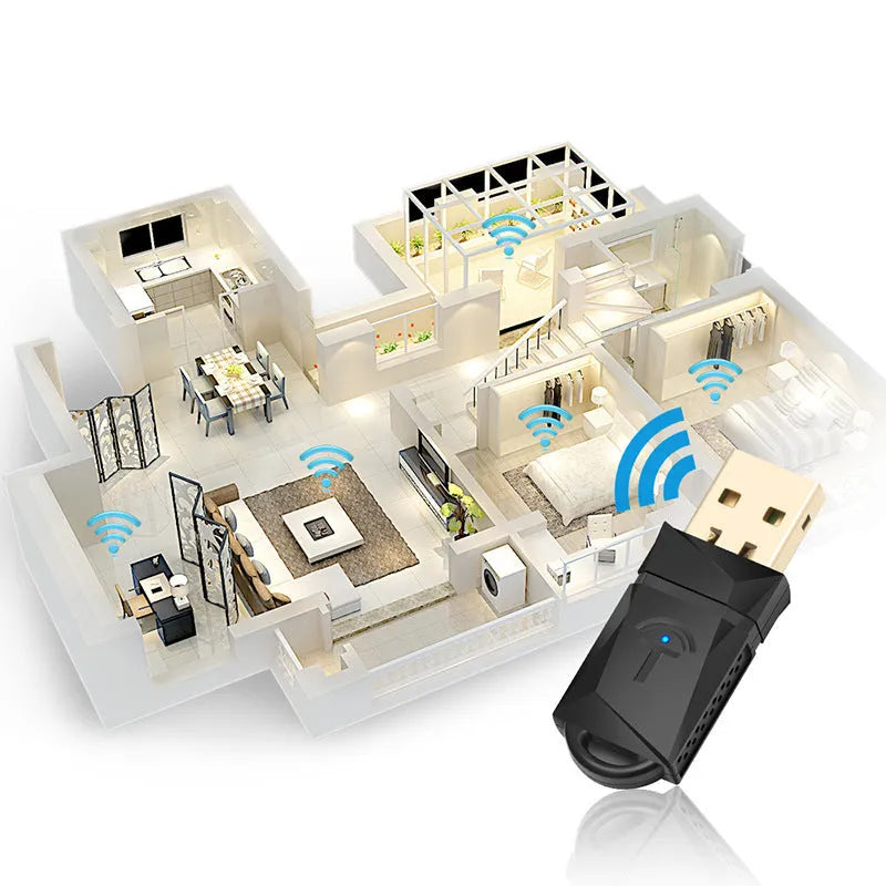 300 Mbps wireless USB WiFi adapter with internal antenna for desktop and laptop computers