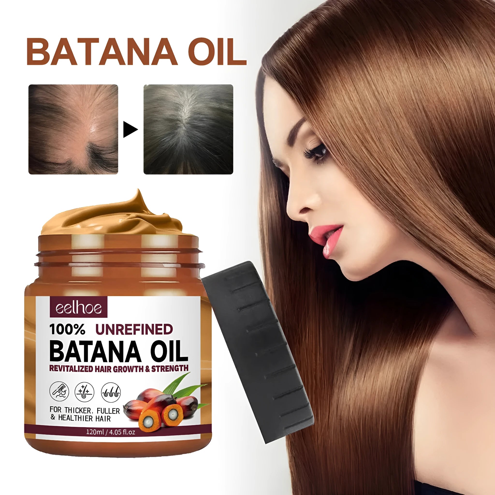 Batana oil hair conditioner tube, 120ml treatment for straightening and anti-hair loss