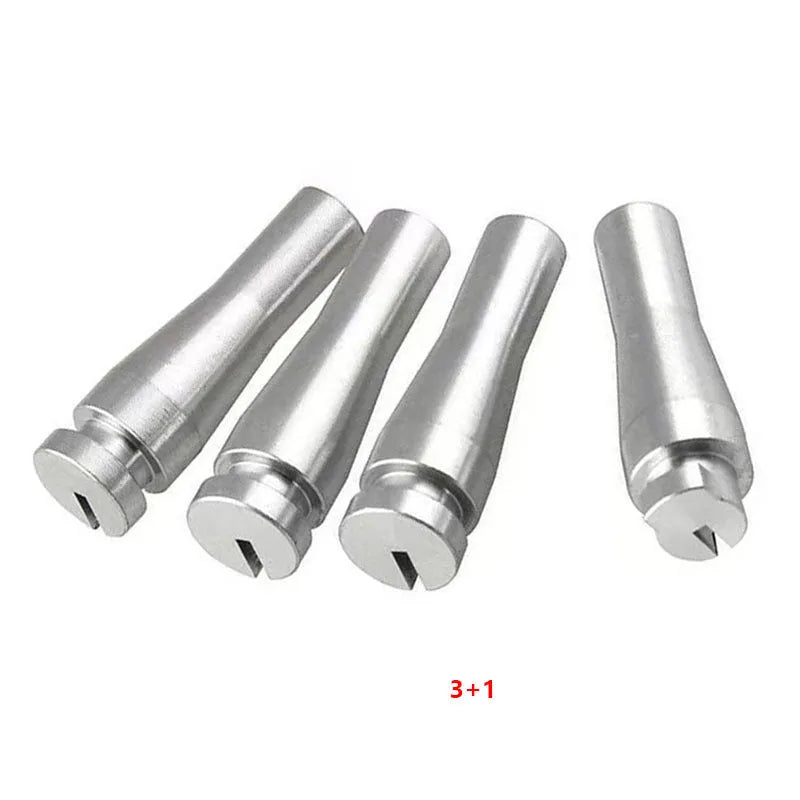 Four silver aluminium Ford truck cab rear latch cable repair parts for F150 F250 F350 models