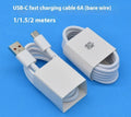 White 1-metre TPE 6A Type-C fast charging USB cable for smartphones and tablets