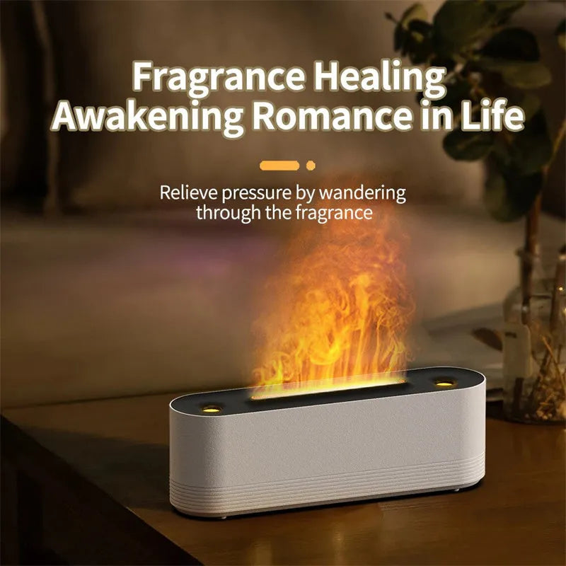Black Flame Air ultrasonic humidifier with seven-colour LED lights and water vapour mist