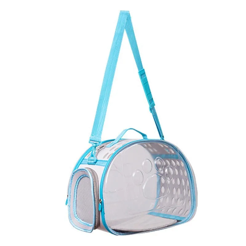Large transparent hard-shell cat backpack carrier in a choice of colours for pets up to 9kg.