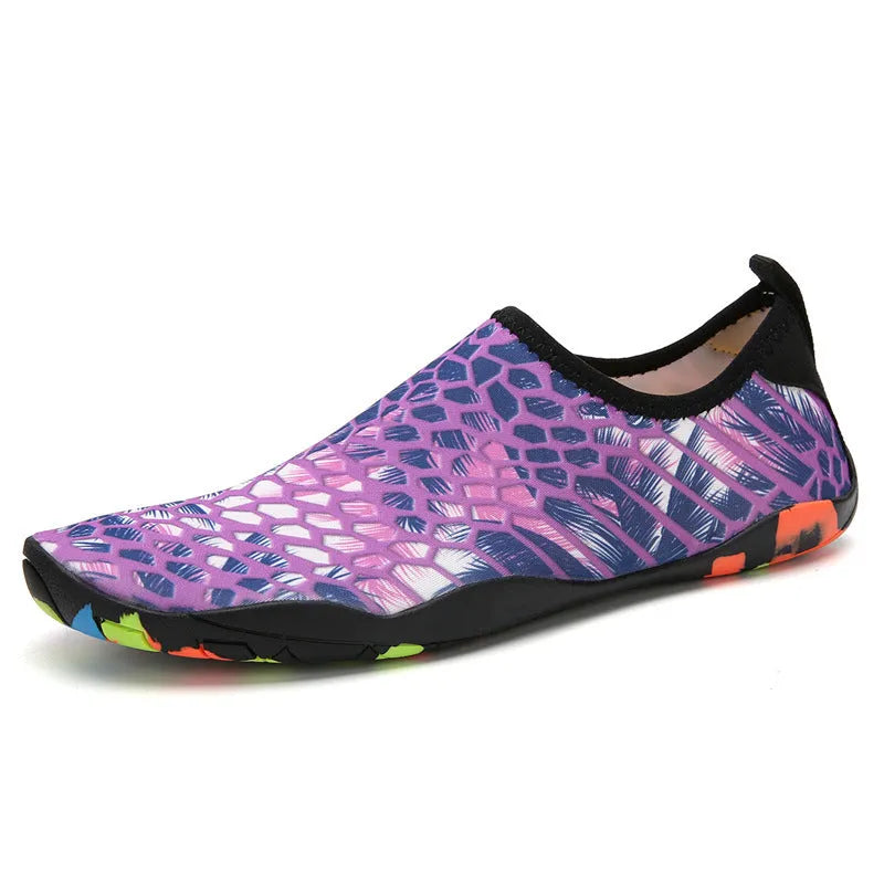 Men's and women's beach wading shoes in multiple colours with Lycra fabric upper and EVA midsole