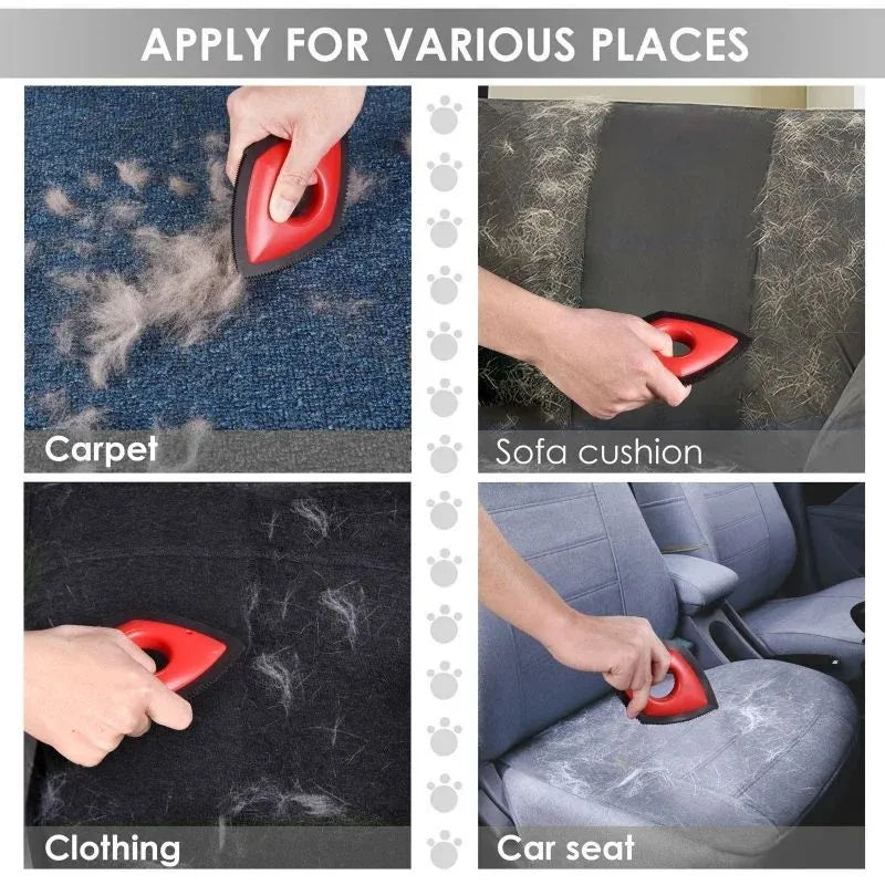 Silicone pet hair removal brush with 17cm wide bristle surface and ergonomic handle